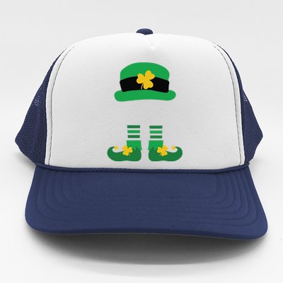 Kid Saint Patrick's Day Personalized Shirt Leprechaun Stockings And Hat Trucker Hat