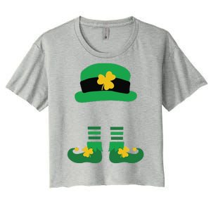 Kid Saint Patrick's Day Personalized Shirt Leprechaun Stockings And Hat Women's Crop Top Tee