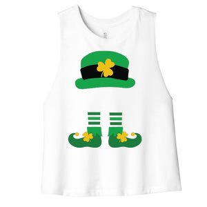 Kid Saint Patrick's Day Personalized Shirt Leprechaun Stockings And Hat Women's Racerback Cropped Tank