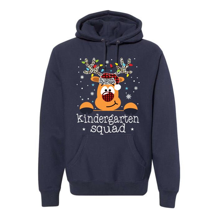 Kindergarten Squad Plaid Reindeer Santa Teacher Christmas Premium Hoodie