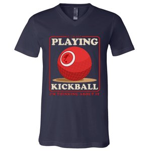 Kickball Sport Playing Kickball V-Neck T-Shirt