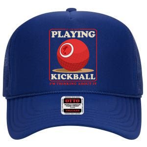 Kickball Sport Playing Kickball High Crown Mesh Back Trucker Hat