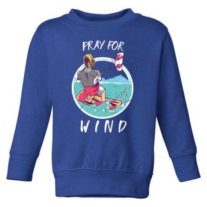 Kite Surfing Pray For Wind Water Sports Waves Graphic Gift Toddler Sweatshirt