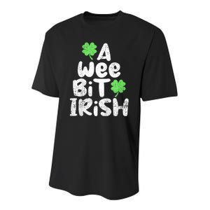 K.i.d.s St Patricks Day b.o.y.s Girls K.i.d.s Toddlers A Wee Bit Irish Youth Performance Sprint T-Shirt