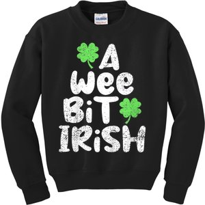 K.i.d.s St Patricks Day b.o.y.s Girls K.i.d.s Toddlers A Wee Bit Irish Kids Sweatshirt