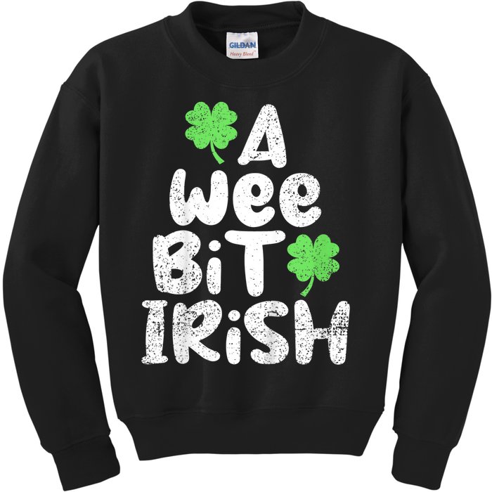 K.i.d.s St Patricks Day b.o.y.s Girls K.i.d.s Toddlers A Wee Bit Irish Kids Sweatshirt