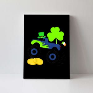 Kid.s Saint Patricks Day Funny Monster Truck for Boys Toddlers Canvas