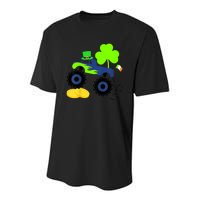 Kid.s Saint Patricks Day Funny Monster Truck for Boys Toddlers Youth Performance Sprint T-Shirt