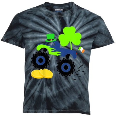 Kid.s Saint Patricks Day Funny Monster Truck for Boys Toddlers Kids Tie-Dye T-Shirt