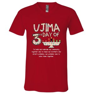 Kwanzaa Seven Principles Ujima 3 Rd Day Of Kwanzaa V-Neck T-Shirt