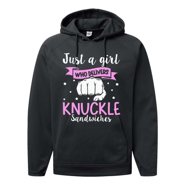 Knuckle Sandwich Quote For A Knuckle Sandwich Girl Performance Fleece Hoodie