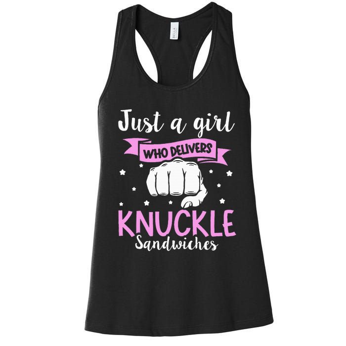 Knuckle Sandwich Quote For A Knuckle Sandwich Girl Women's Racerback Tank