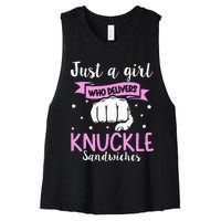 Knuckle Sandwich Quote For A Knuckle Sandwich Girl Women's Racerback Cropped Tank