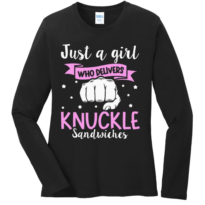 Knuckle Sandwich Quote For A Knuckle Sandwich Girl Ladies Long Sleeve Shirt