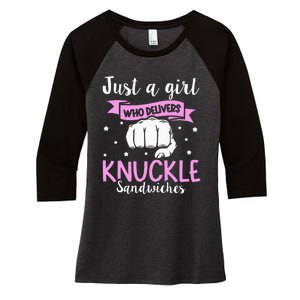 Knuckle Sandwich Quote For A Knuckle Sandwich Girl Women's Tri-Blend 3/4-Sleeve Raglan Shirt