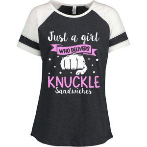 Knuckle Sandwich Quote For A Knuckle Sandwich Girl Enza Ladies Jersey Colorblock Tee