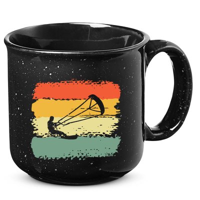 Kite Surfing Retro Vintage 70S 80S Style Cute Gift 15oz Campfire Ceramic Mug
