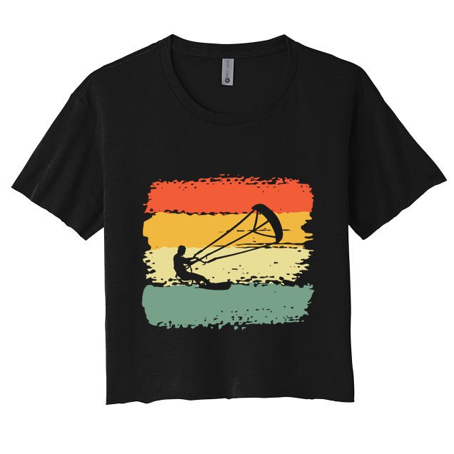 Kite Surfing Retro Vintage 70S 80S Style Cute Gift Crop Top