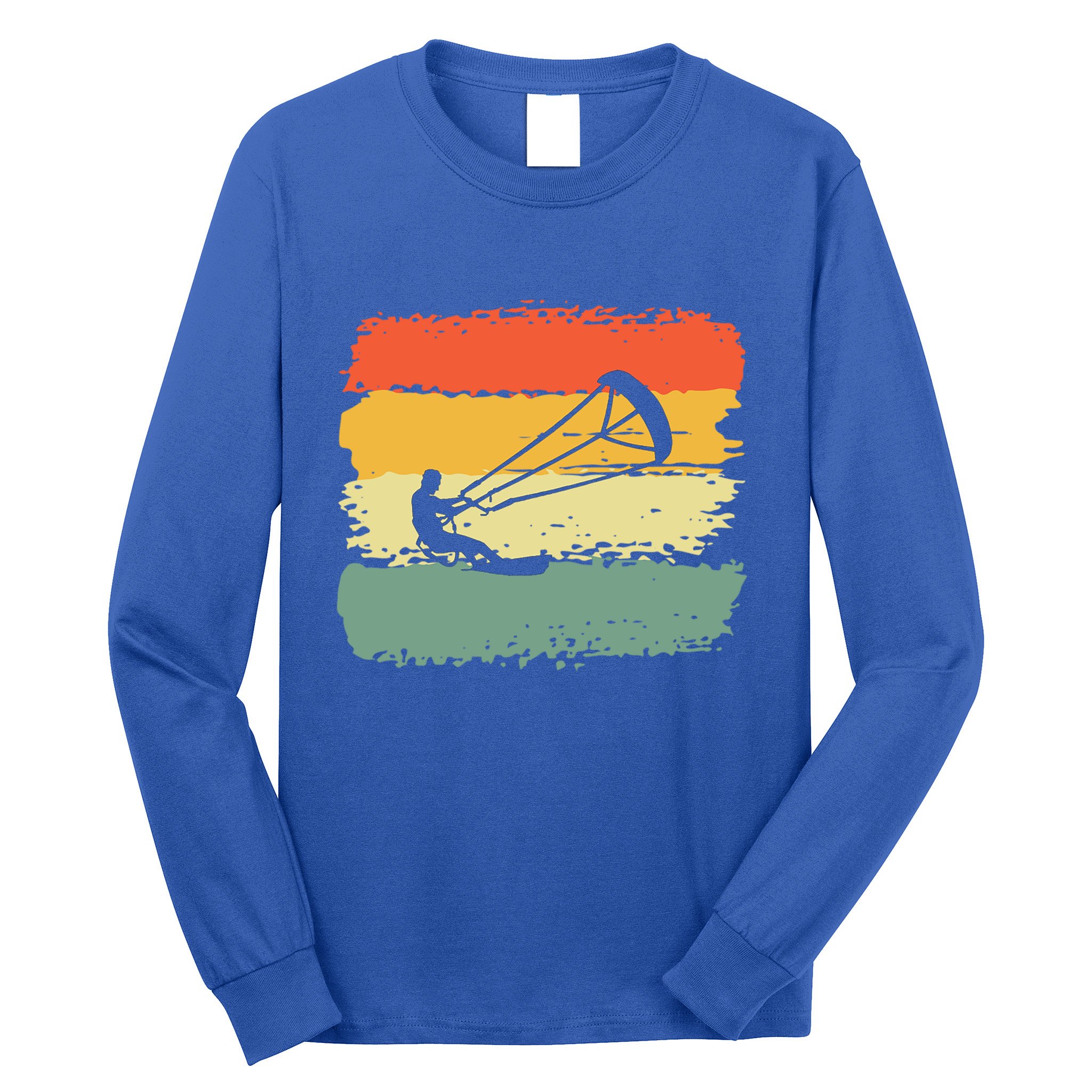 Kite Surfing Retro Vintage 70S 80S Style Cute Gift Long Sleeve Shirt