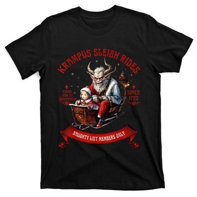 Krampus Sleigh Rides Merry Krampus Christmas Xmas Horror T-Shirt