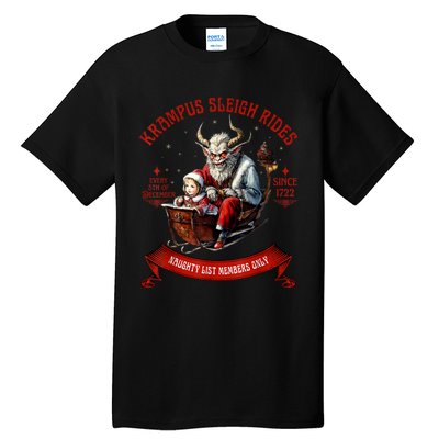 Krampus Sleigh Rides Merry Krampus Christmas Xmas Horror Tall T-Shirt