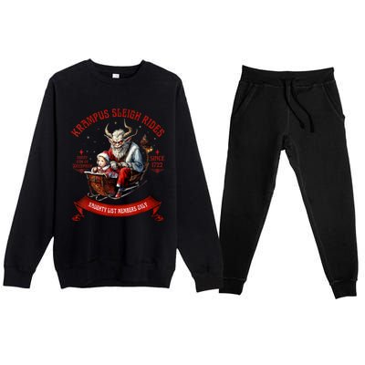 Krampus Sleigh Rides Merry Krampus Christmas Xmas Horror Premium Crewneck Sweatsuit Set