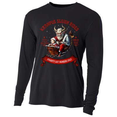 Krampus Sleigh Rides Merry Krampus Christmas Xmas Horror Cooling Performance Long Sleeve Crew