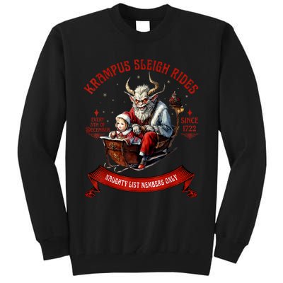 Krampus Sleigh Rides Merry Krampus Christmas Xmas Horror Tall Sweatshirt