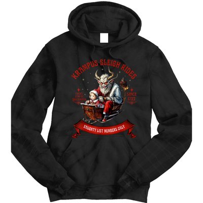 Krampus Sleigh Rides Merry Krampus Christmas Xmas Horror Tie Dye Hoodie