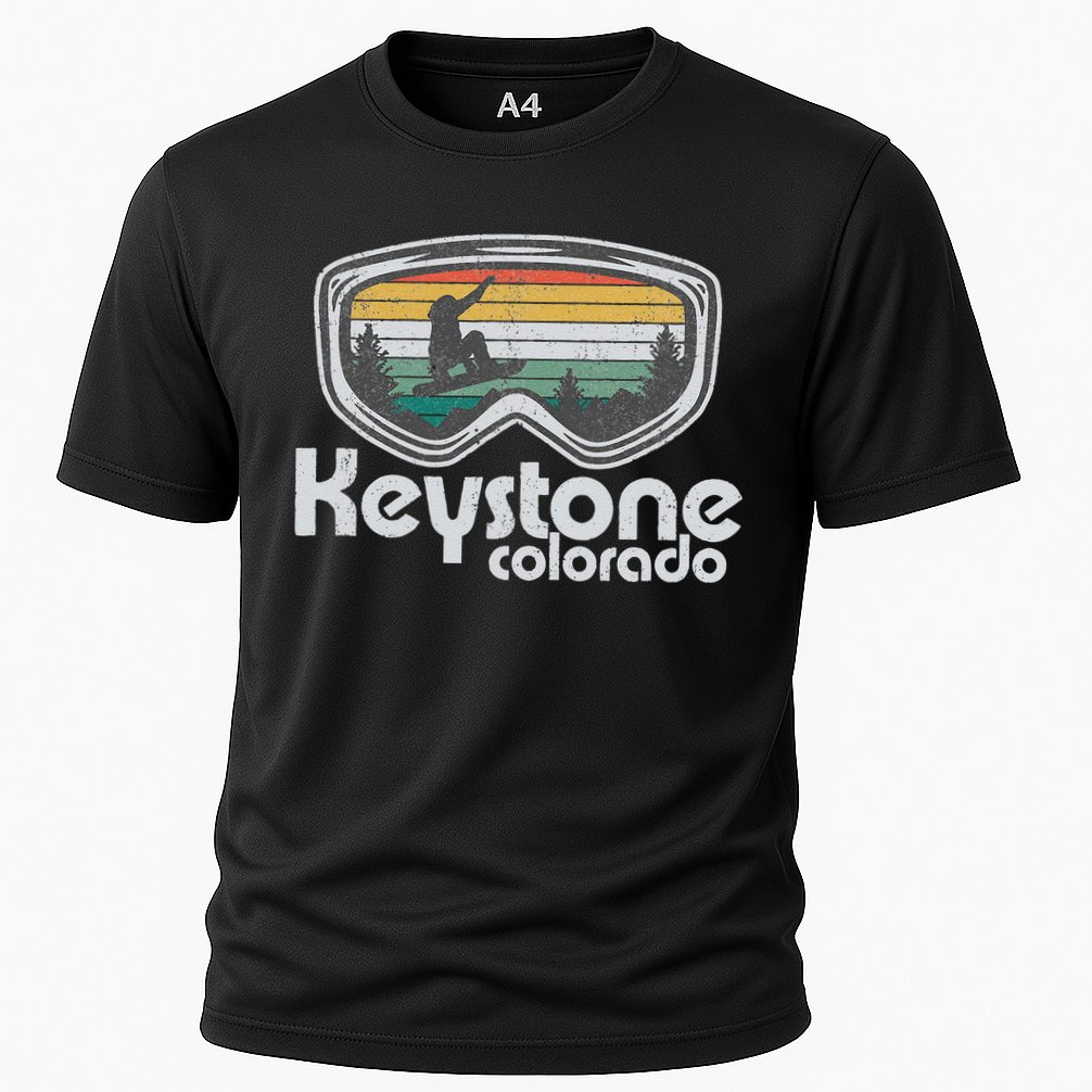 Keystone Snowboarding Retro Colorado Mountain Snowboard  Performance Shirt
