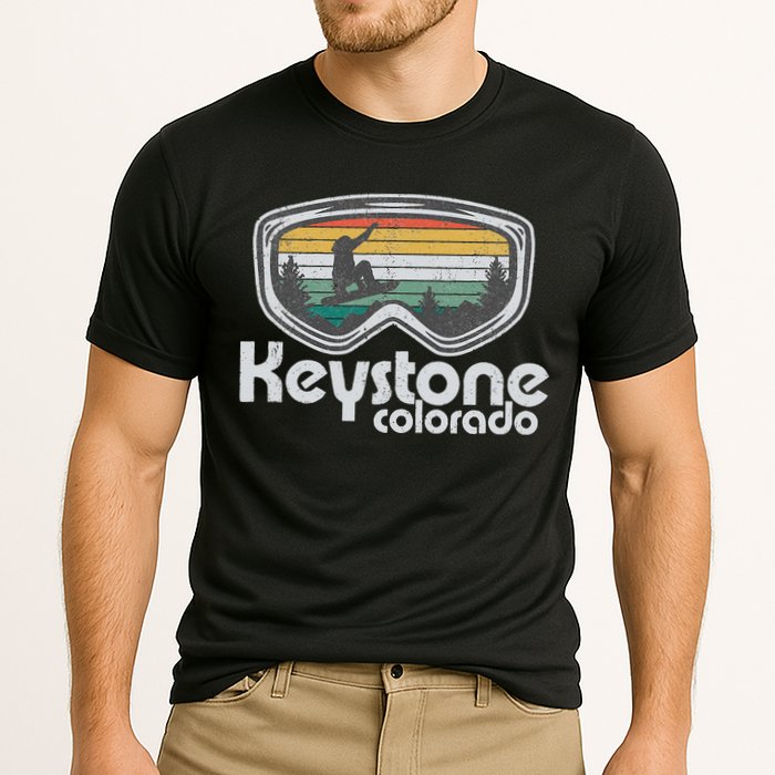 Keystone Snowboarding Retro Colorado Mountain Snowboard  Performance Shirt