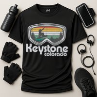 Keystone Snowboarding Retro Colorado Mountain Snowboard  Performance Shirt