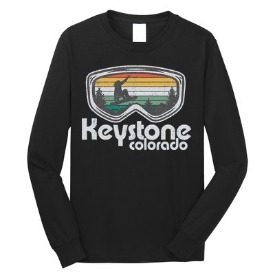 Keystone Snowboarding Retro Colorado Mountain Snowboard  Long Sleeve Shirt