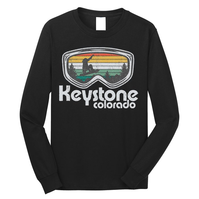 Keystone Snowboarding Retro Colorado Mountain Snowboard  Long Sleeve Shirt