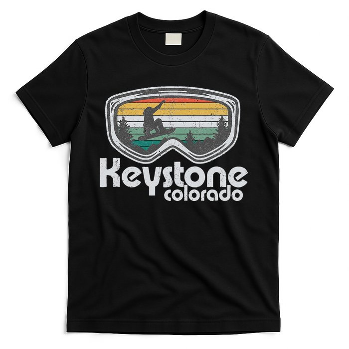 Keystone Snowboarding Retro Colorado Mountain Snowboard  T-Shirt