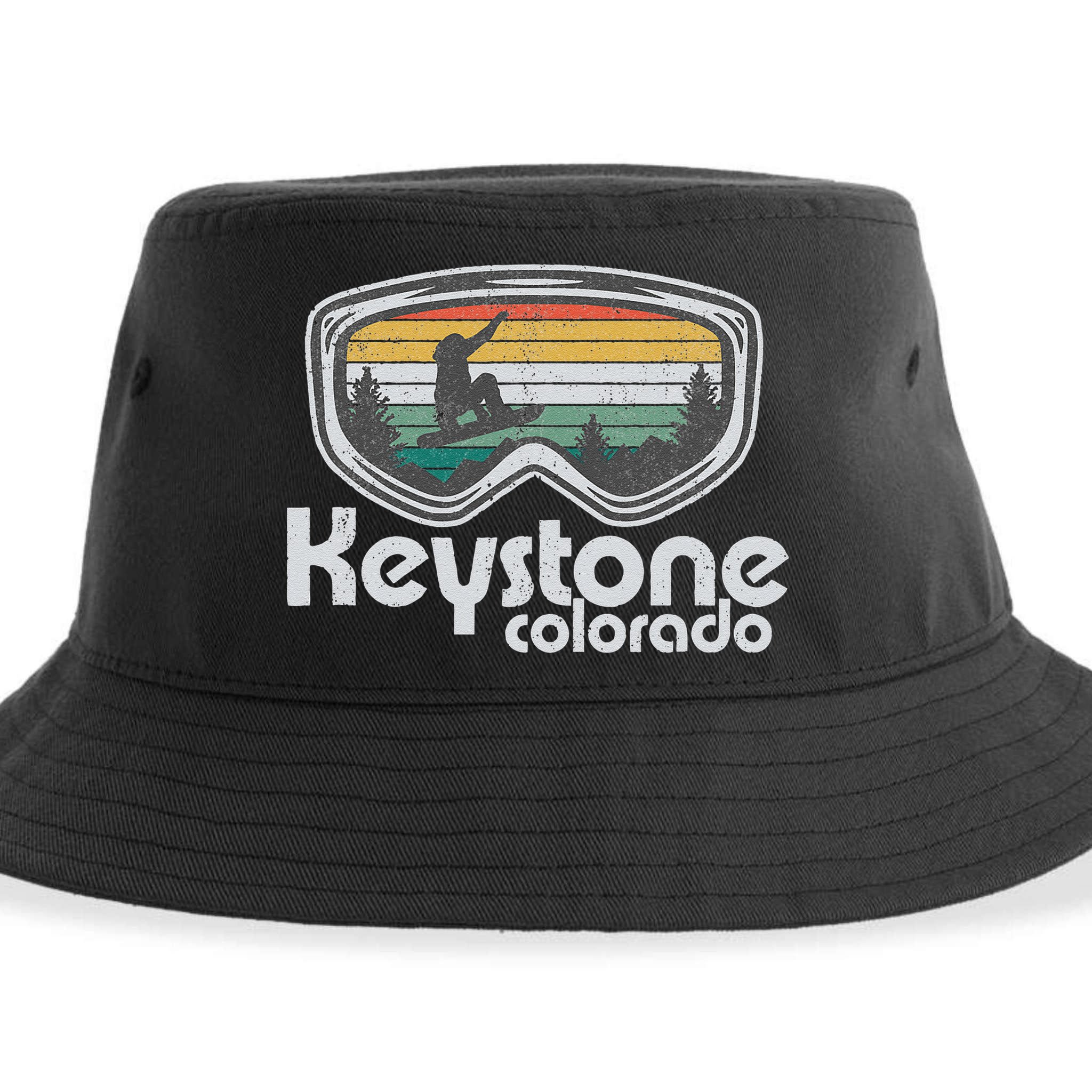 Keystone Snowboarding Retro Colorado Mountain Snowboard  Sustainable Bucket Hat