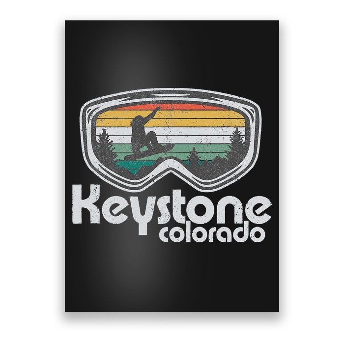 Keystone Snowboarding Retro Colorado Mountain Snowboard  Poster