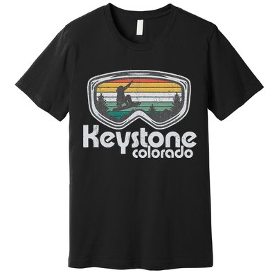 Keystone Snowboarding Retro Colorado Mountain Snowboard  Premium T-Shirt