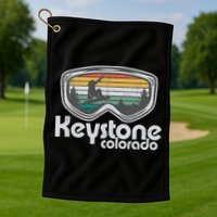 Keystone Snowboarding Retro Colorado Mountain Snowboard  Golf Towel