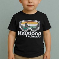 Keystone Snowboarding Retro Colorado Mountain Snowboard  Toddler T-Shirt