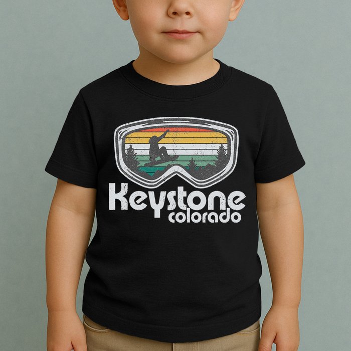Keystone Snowboarding Retro Colorado Mountain Snowboard  Toddler T-Shirt