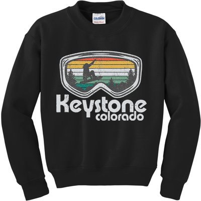 Keystone Snowboarding Retro Colorado Mountain Snowboard  Kids Sweatshirt