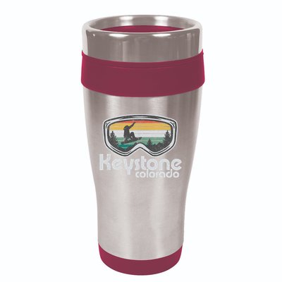 Keystone Snowboarding Retro Colorado Mountain Snowboard  16oz Travel Tumbler