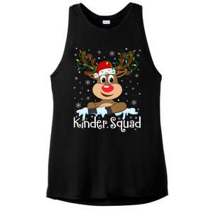 Kinder Squad Reindeer Christmas Kindergarten Teacher Xmas Ladies PosiCharge Tri-Blend Wicking Tank