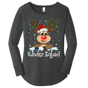 Kinder Squad Reindeer Christmas Kindergarten Teacher Xmas Women's Perfect Tri Tunic Long Sleeve Shirt