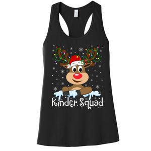 Kinder Squad Reindeer Christmas Kindergarten Teacher Xmas Women's Racerback Tank