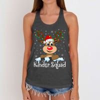 Kinder Squad Reindeer Christmas Kindergarten Teacher Xmas Women's Knotted Racerback Tank