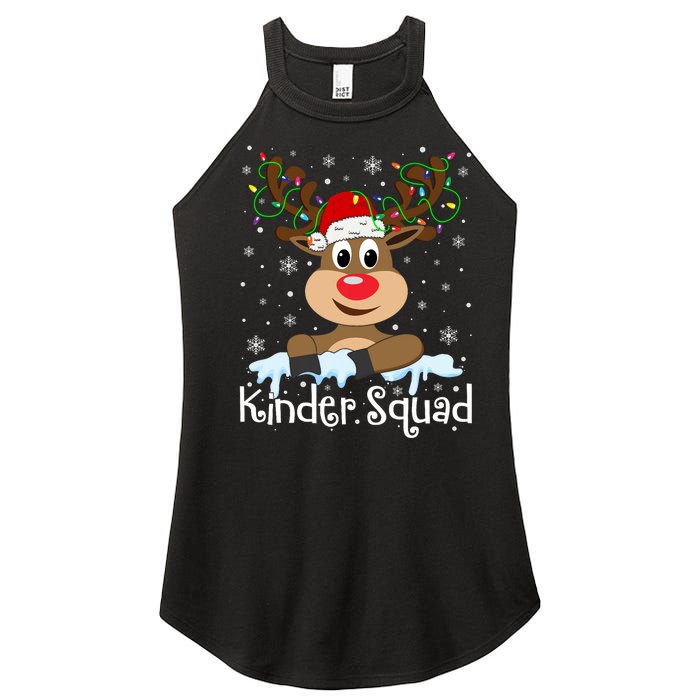 Kinder Squad Reindeer Christmas Kindergarten Teacher Xmas Women's Perfect Tri Rocker Tank