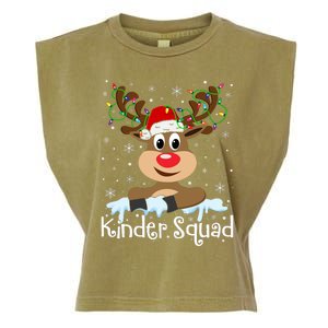 Kinder Squad Reindeer Christmas Kindergarten Teacher Xmas Garment-Dyed Women's Muscle Tee