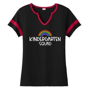 Kindergarten Squad Rainbow Ladies Halftime Notch Neck Tee